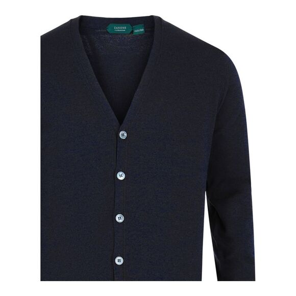 Slowear Zanone Slim Fit Cardigan Blue Mens